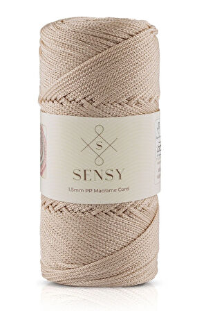 1.5 Mm - 100 gr Polyester Makrome Ipi Sütlü Kahve 150 M Polyester Makrome Ip Supla Ip Ve Çanta Ipi