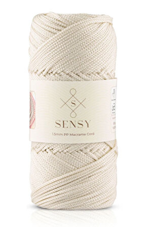 1.5 Mm - 100 gr Polyester Makrome Ipi Ekru 150 M Polyester Makrome Ip Supla Ip Ve Çanta Ipliği