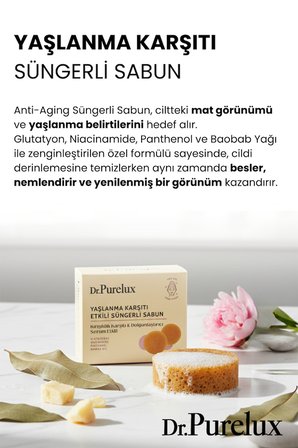 Yaşlanma ve Kırışıklık Karşıtı, Dolgunlaştırıcı Serum Etkili - Peeling Etkili Süngerli Sabun