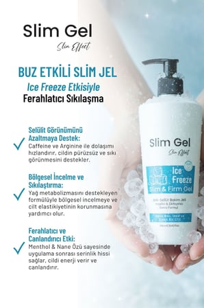 Selülit ve Çatlak Karşıtı Bölgesel İncelme ve Sıkılaştırıcı Buz İce Jel (Soğuk Lipoliz Slim Jel)