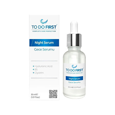 TO DO FIRST Gözenek Sıkılaştırıcı ve Kırışıklık Giderici Gece Serumu 30 ML