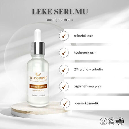 TO DO FIRST Cilt Tonu Eşitleyici ve Onarıcı Leke Serumu 30 ML