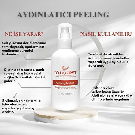 TO DO FIRST Ginseng Özlü Aydınlatıcı Yüz Peelingi 100 ML