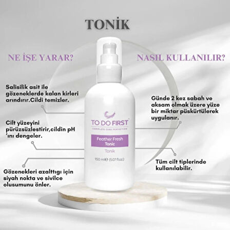 TO DO FIRST Sivilce Ve Siyah Nokta Karşıtı Gözenek Sıkılaştırıcı Aydınlatıcı Tonik 150 ML