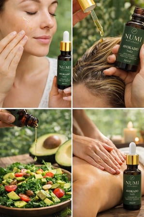 Numi Naturals Avokado Yağı 20 Ml – Soğuk Sıkım  Avokado Yağı – Cilt, Saç Ve Bakım Yağı