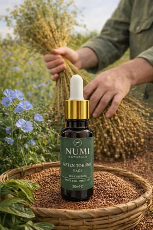 Numi Naturals Keten Tohumu Yağı 20 Ml   Flax Seed Oil Saç Ve Cilt Bakım Yağı