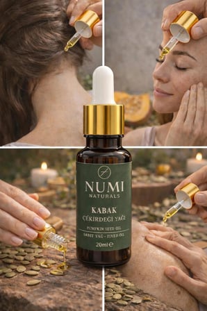 Numi Naturals Kabak Çekirdeği Yağı 20 Ml   Pumpkin Seed Oil Saç Ve Cilt Bakım Yağı