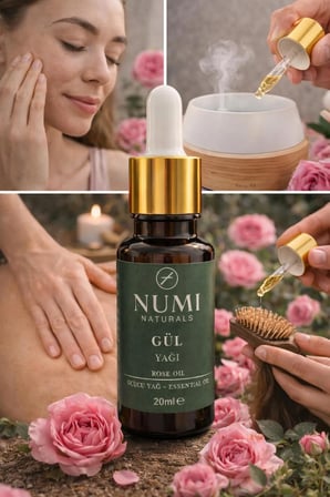 Numi Naturals Gul Yagi 20 Ml Saf Rose Oil – Cilt Bakim Yagi, Aromaterapi Ve Masaj İ̇Cin Ucucu Yag