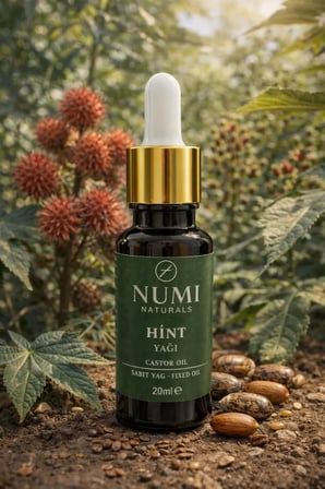 Numi Naturals Hint Yagi 20 Ml Castor Oil – Sac, Kas, Kirpik Ve Cilt Bakim Yagi