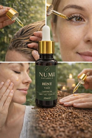 Numi Naturals Hint Yagi 20 Ml Castor Oil – Sac, Kas, Kirpik Ve Cilt Bakim Yagi