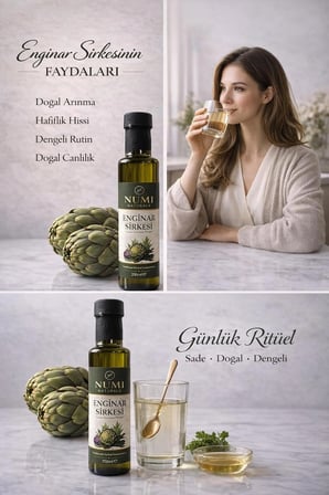NUMI Naturals Enginar Sirkesi Geleneksel Fermantasyon • Katkısız • 250 ml