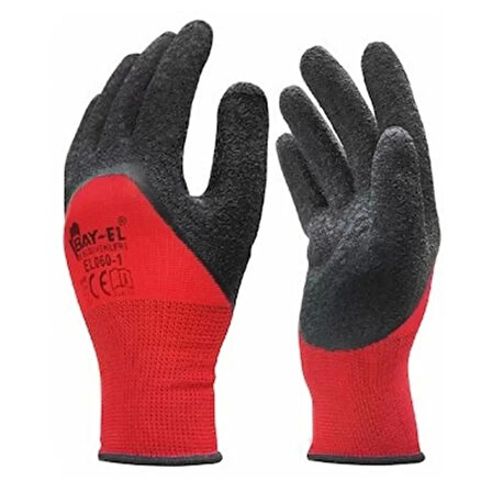 Bay-El Latex Kırmızı Siyah Eldiven El165 10 Numara