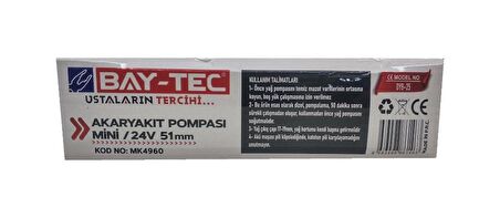 BAY-TEC AKARYAKIT DALGIÇ POMPASI MİNİ / 24V 51 mm