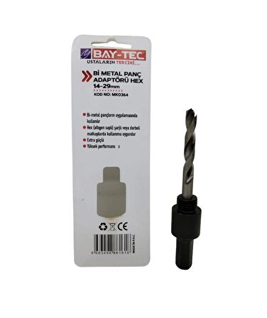 Bay-Tec Bi Metal Panç Adaptörü HEX (Altıgen) 14-29 mm MK0364