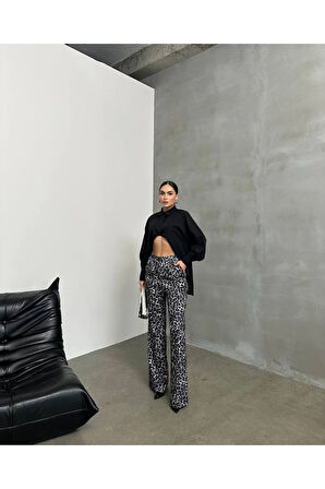 PREMİUM LEOPAR PALAZZO PANTOLON