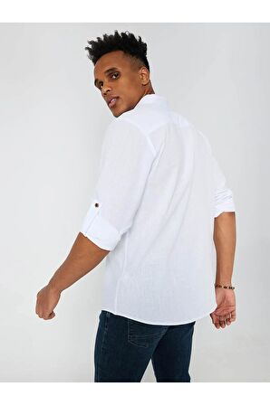 LF2027896 Loft Erkek Uzun Kol Gömlek WHITE