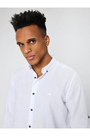 LF2027896 Loft Erkek Uzun Kol Gömlek WHITE