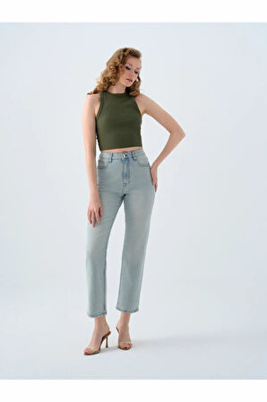 Loft Cosfort Straıght Carmen Vıntage Ice Blue Wash Kadın Jean Pantolon LF2038797