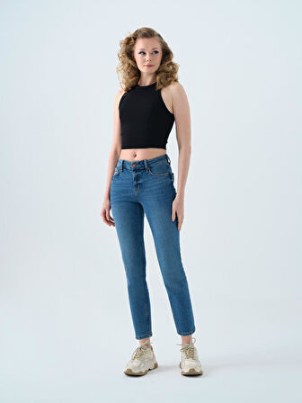 Loft Elena Emıly Mıd Blue Wash Kadın Jean Pantolon LF2037060