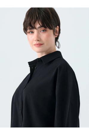 Siyah Kadın / Kız Kadın Uzun Kol Gömlek Model Kodu: LF2038374Siyah
