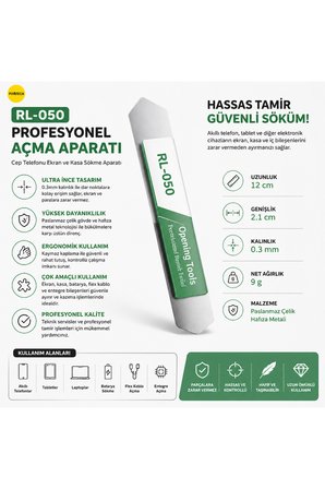 Profesyonel Cep Telefonu Ekran Sökme Aparatı Tamir Seti Kazıyıcı Pens RL-050 12 x 2.1 cm