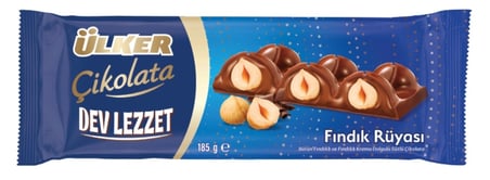 FINDIK RÜYASI Dev Lezzet - Bütün Fındıklı Çikolata - 185 gram - 5 Adet