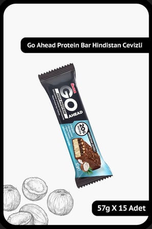 GO AHEAD High Protein Bar - Sütlü Çikolatalı ve Hindistan Cevizli - 57 gram - 15 Adet