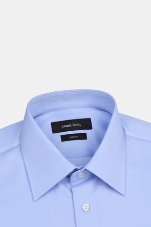 Açık Mavi Regular Fit Sivri Yaka Uzun Kollu Gömlek