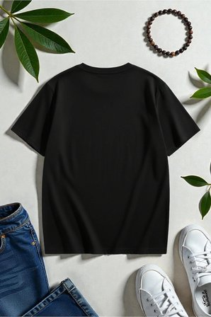 Unisex Kalp Baskılı Tasarım Tshirt