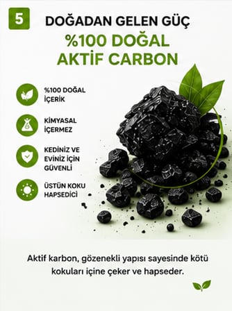 Midilla Active Carbon Kedi Kumu Koku Giderici 4 x 250 g | %100 Gerçek Aktif Karbon | Toplam 1.000 g