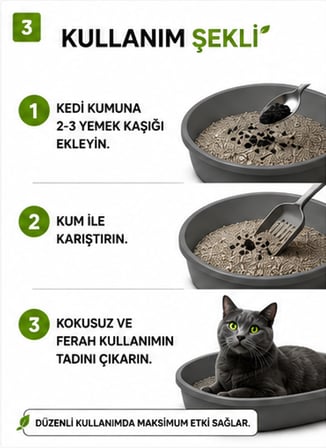 Midilla Active Carbon Kedi Kumu Koku Giderici 250 g | %100 Gerçek Aktif Karbon | Güçlü Koku Kontrolü |