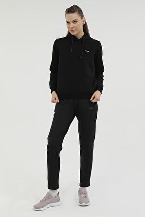 W-sn83 Basıc Hoodıe 2pr Siyah Kadın Sweatshirt