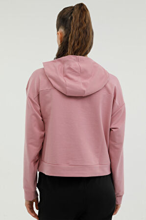 W-SDK104 ALYA CROP DETAIL Pembe Kadın Sweatshirt