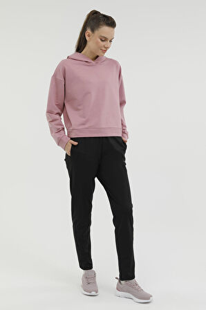 W-SDK104 ALYA CROP DETAIL Pembe Kadın Sweatshirt