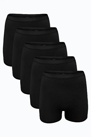 Kadın 5 li Beyaz İz Yapmayan Modal Yüksek Bel Boxer 5M108