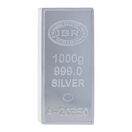AgaKulche İAR 1000 Gram / 1 Kilo Külçe Gümüş 999.0 Saflıkta