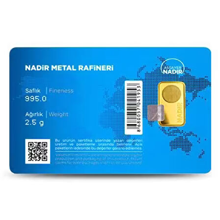 AgaKulche Nadir 2,5 Gram Altın (995) 24 Ayar Külçe Altın