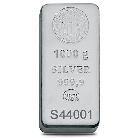 Nadir 1000 Gram Sertifikalı Külçe Gümüş (999.9)