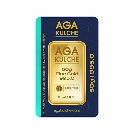 AgaKulche 50 Gram Altın 24 Ayar Külçe Altın