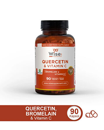 WiseLab Quercetin, Bromelain Ve Vitamin C, Vitamin D 90 Bitkisel Kapsül