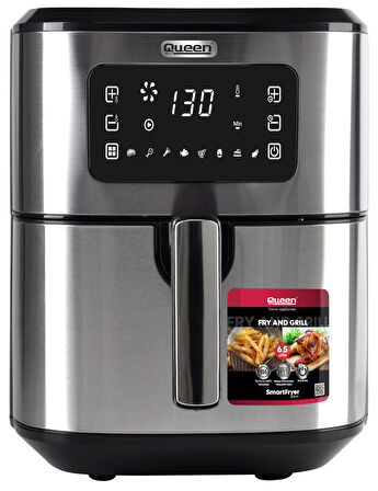 QUEEN Smartfryer XXL Airfryer 6,5LT Dokunmatik Yağsız Sıcak Hava Fritözü