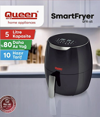 Queen Smartfryer XL Airfryer 5LT Dokunmatik Yağsız Sıcak Hava Fritözü