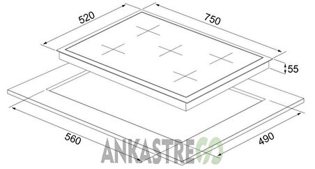 Silverline CS5622S01  Gri Cam Ankastre Ocak