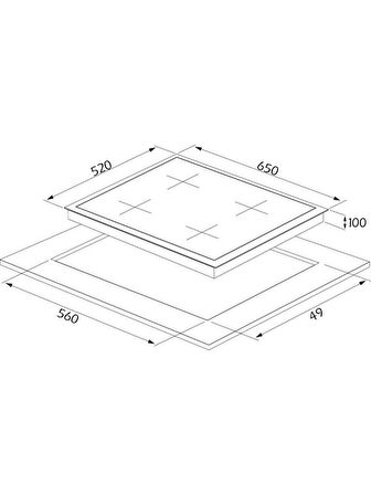 SİLVERLİNE CS5665B01  65 CM ANKASTRE OCAK SİYAH CAM