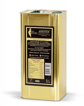 ESKİDEN NATUREL SIZMA SOĞUK SIKIM OLGUN HASAT ZEYTİNYAĞI 5LİTRE