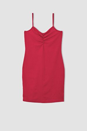 Bodycon Askılı Midi Örme Elbise Y3257AZ22SMPN178