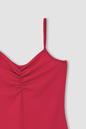 Bodycon Askılı Midi Örme Elbise Y3257AZ22SMPN178