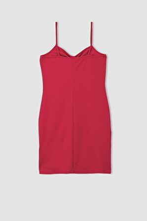 Bodycon Askılı Midi Örme Elbise Y3257AZ22SMPN178