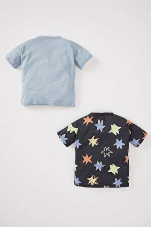 Erkek Bebek Baskılı 2'li Kısa Kollu Tişört Y2442A222HSAR31