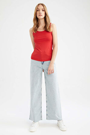 DeFacto Slim Fit Dar Kesim U Yaka Basic Düz Atlet I1059AZ23SMRD256